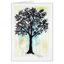 silhouetted tree cards