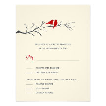 Silhouettes d'oiseaux épousant des cartes de RSVP  Invitations Personnalisables
