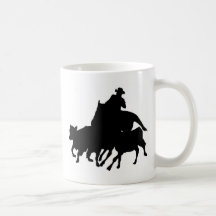 Silhouettes - Horses - Team Penning Mugs