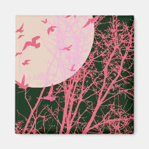 silhouscreen birds fridge magnet