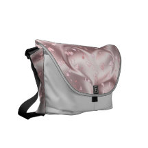 Silk pink heart messenger bag