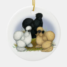Silkie Trio Christmas Ornaments