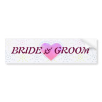 Silktones Dotty White Wedding Bumper Stickers