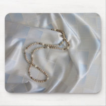 Silky Beige Fabric with Necklace Photo Mousepad mousepads