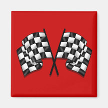 Silky looking Motorsport chequered flag gear Refrigerator Magnet