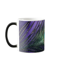 Silky Purple Peacock Feather Coffee Mug