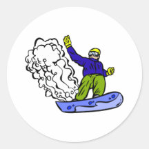 Sillage de surf des neiges autocollants