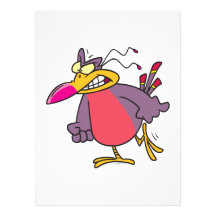 silly angry mad bird cartoon character custom announcements