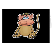 silly baby chimpanzee greeting cards