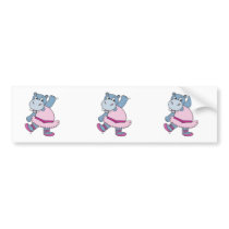 silly ballerina hippo bumper sticker