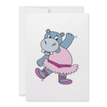 silly ballerina hippo invites
