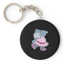 silly ballerina hippo key chain