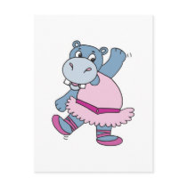 silly ballerina hippo postcards