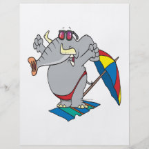 silly beach sunbathing elephant flyers