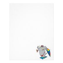 silly beach sunbathing elephant letterhead template