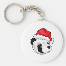 Silly Bear in a Christmas hat Key Chains