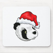 Silly Bear in a Christmas hat Mouse Pad