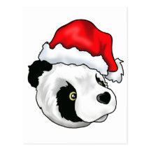 Silly Bear in a Christmas hat Postcards