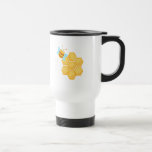 silly bee and beehive honey comb coffee mugs