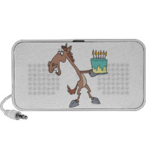 silly birthday horse with cake cartoon notebook speaker