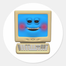 silly blushing smiling computer sticker