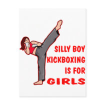Silly Boy Kickboxing Is For Girls Postcards