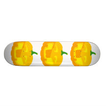 Silly Buck toothed Jack-O-'Lantern Custom Skateboard