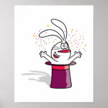 silly bunny in magician hat posters