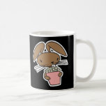 silly bunny rabbit eating popcorn coffee mug