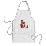 silly canadian hockey beaver cartoon aprons