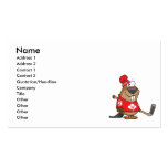silly canadian hockey beaver cartoon business card