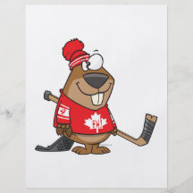 silly canadian hockey beaver cartoon flyers
