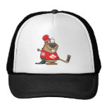 silly canadian hockey beaver cartoon hats