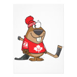 silly canadian hockey beaver cartoon personalized invitation
