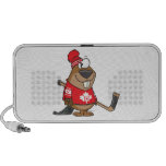 silly canadian hockey beaver cartoon mini speaker