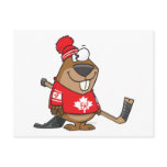 silly canadian hockey beaver cartoon post cards