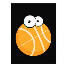 silly cartoon character basketball sports cartoon custom invitation