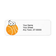 silly cartoon character basketball sports cartoon custom return address labels