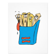 silly cartoon french fries custom invites