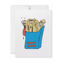 silly cartoon french fries custom invites