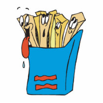 silly cartoon french fries acrylic cut outs