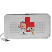 Silly Cartoon Vet Veterinarian iPhone Speaker