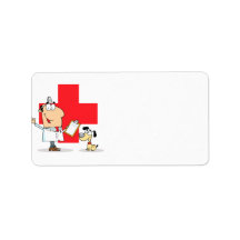 Silly Cartoon Vet Veterinarian Personalized Address Labels