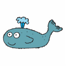 silly cartoon whale photo sculpture