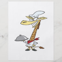 silly chef cook giraffe cartoon custom flyer