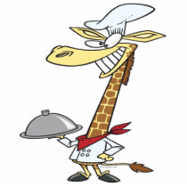 silly chef cook giraffe cartoon photo cutouts