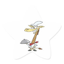 silly chef cook giraffe cartoon sticker