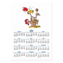 silly chicken holding bucket of chicken drumsticks business card