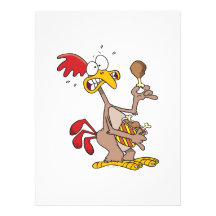 silly chicken holding bucket of chicken drumsticks personalized announcement