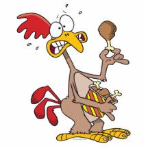 silly chicken holding bucket of chicken drumsticks photo cutouts